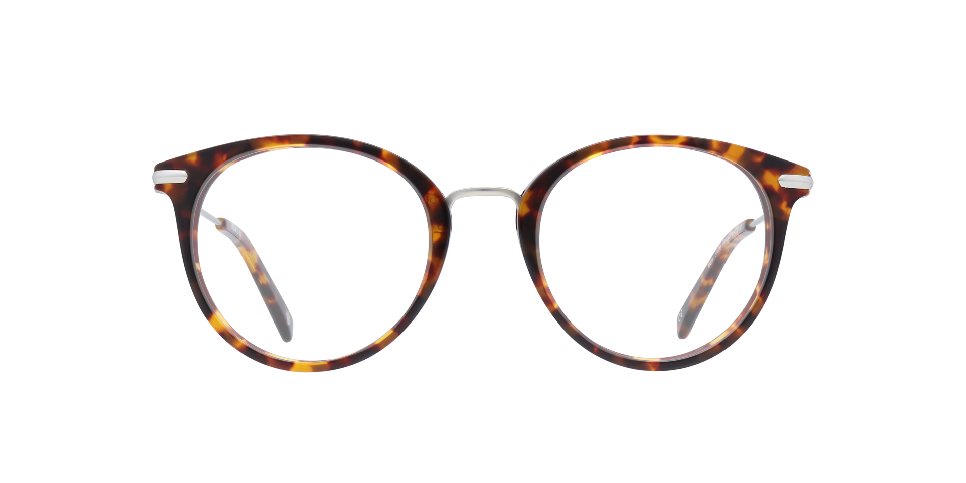 Bow Shiny Havana & Silver AcetateEyeglass Frames for Glasses Direct, Front View