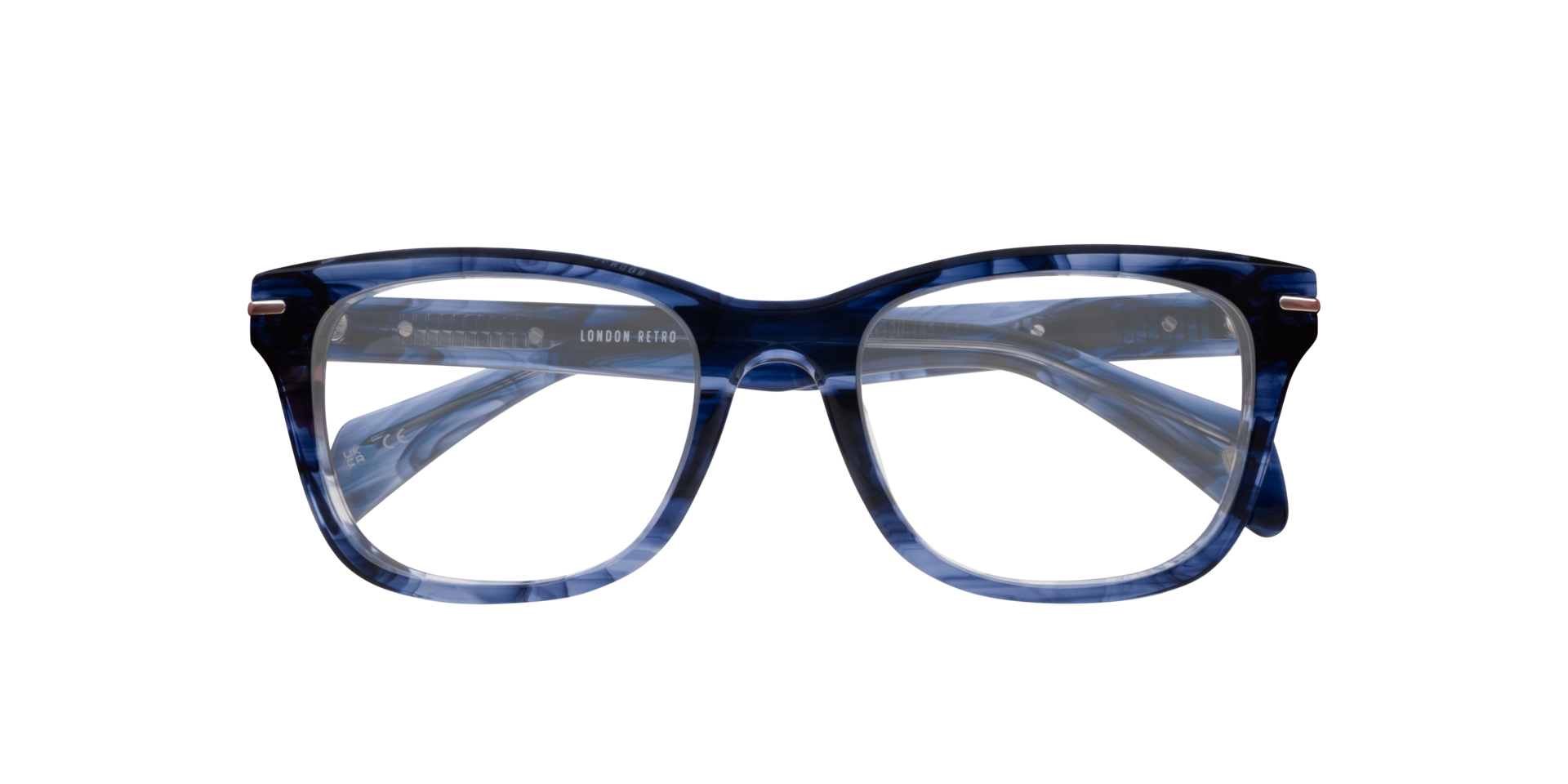 Hammersmith Blue Horn AcetateEyeglass Frames for Glasses Direct, Closed View