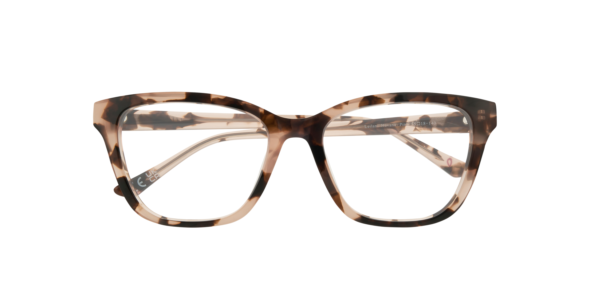 Leilani Havana & Pink AcetateEyeglass Frames for Glasses Direct, Closed View