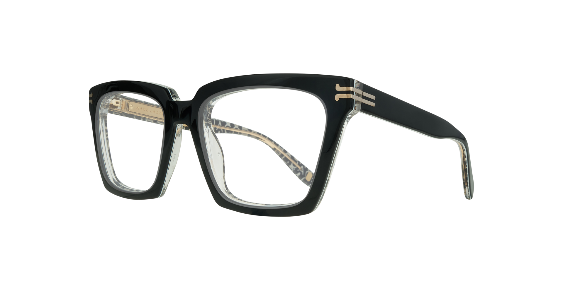 MJ 1100 Black AcetateEyeglass Frames for Glasses Direct, Angle View