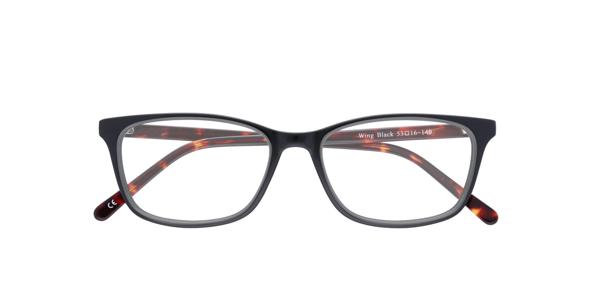 Wing Black AcetateEyeglass Frames for Glasses Direct, Closed View