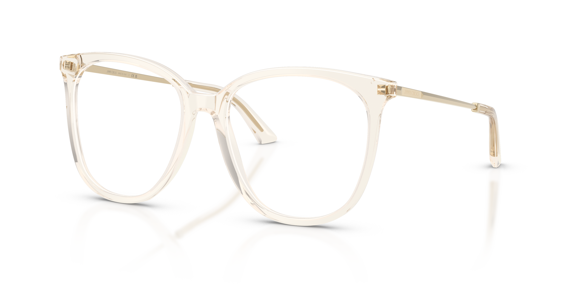 JC3060 Transparent Beige AcetateEyeglass Frames for Glasses Direct, Angle View