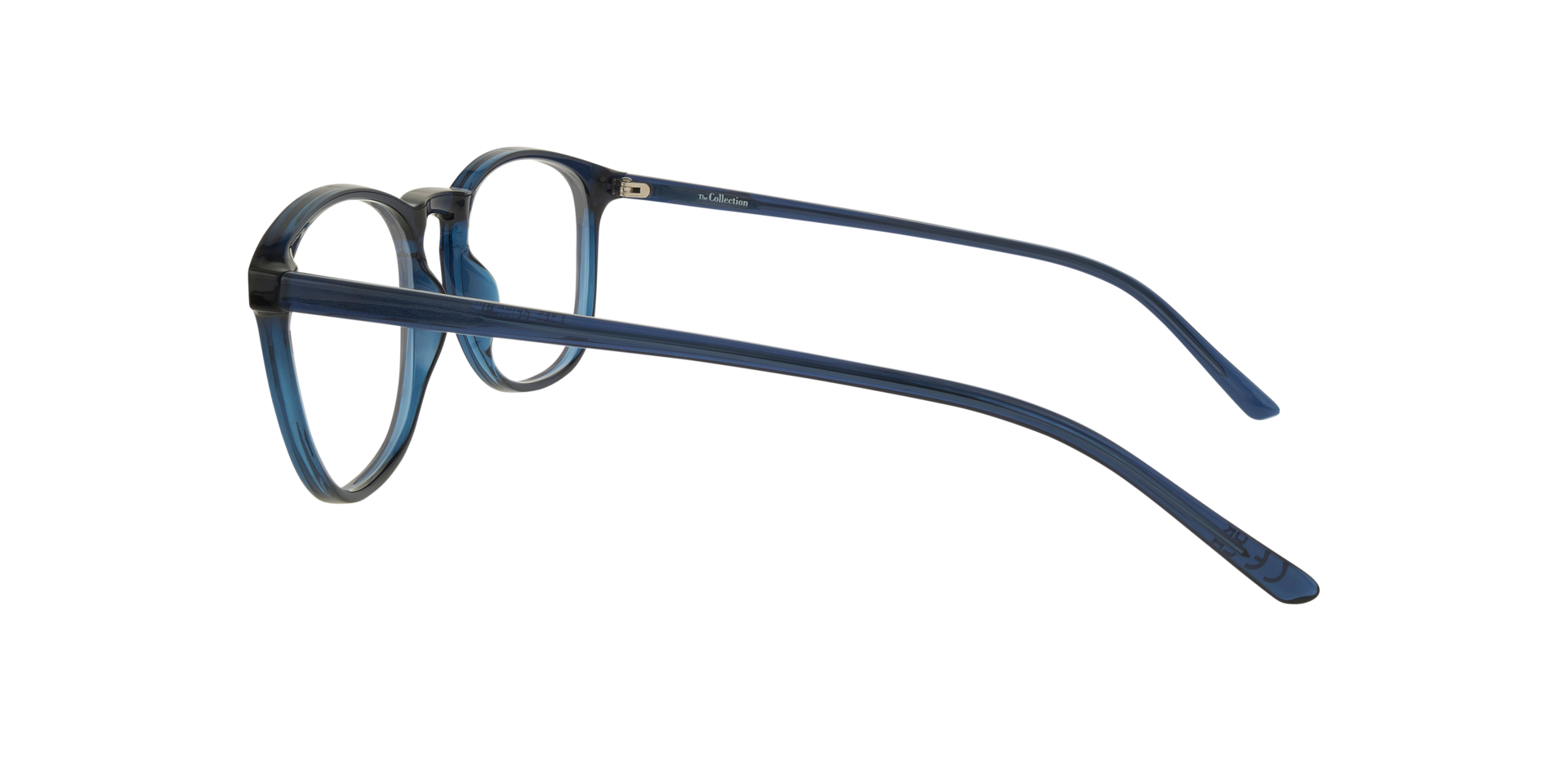Lake Shiny Blue PlasticEyeglass Frames for Glasses Direct, Side View