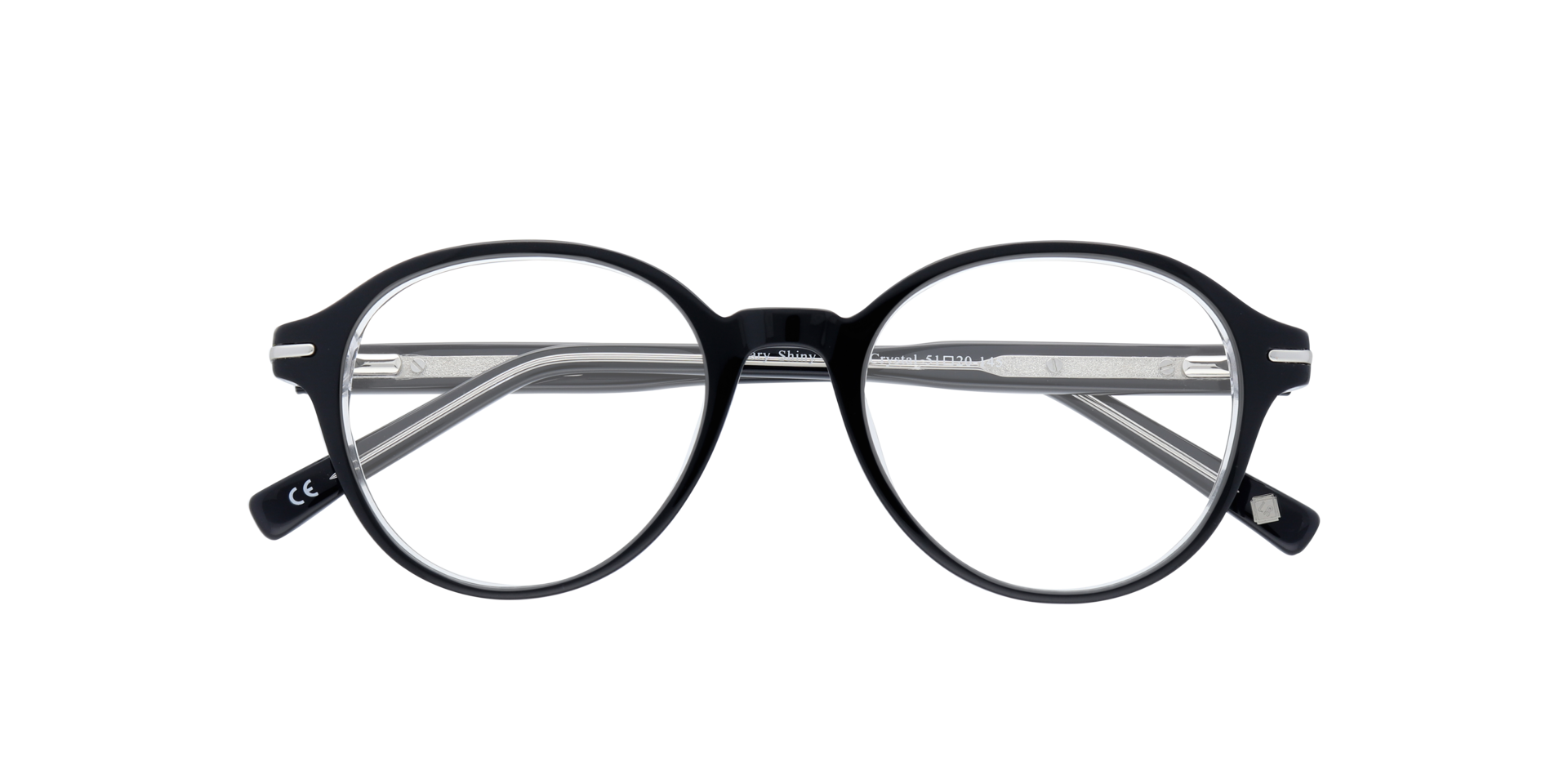 Canary Shiny Black Crystal AcetateEyeglass Frames for Glasses Direct, Closed View