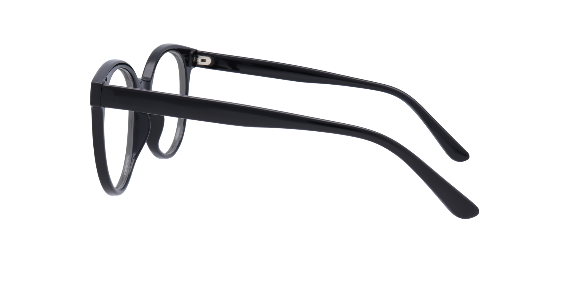 Florence Black PlasticEyeglass Frames for Glasses Direct, Side View
