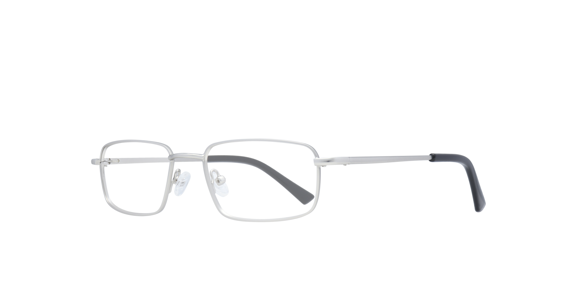 Ellis Matte Silver MetalEyeglass Frames for Glasses Direct, Angle View