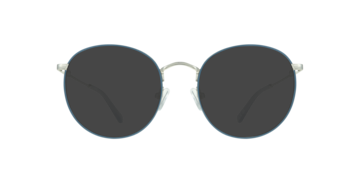 Shiny Silver/Blue Kade -  Metal Sunglasses