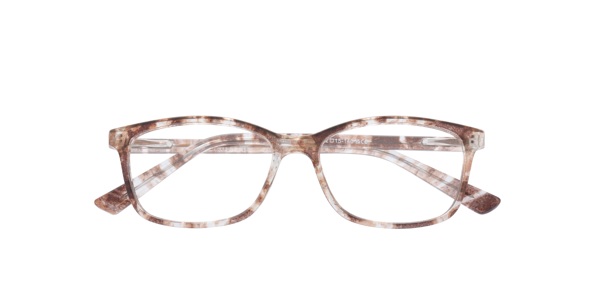Dakari Tan Mottle PlasticEyeglass Frames for Glasses Direct, Closed View
