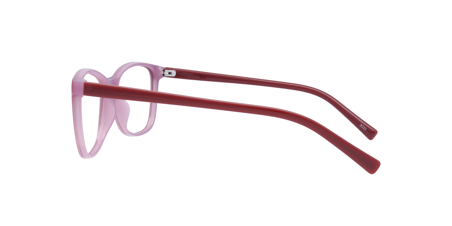 Leah Red & Pink PlasticEyeglass Frames for Glasses Direct, Side View