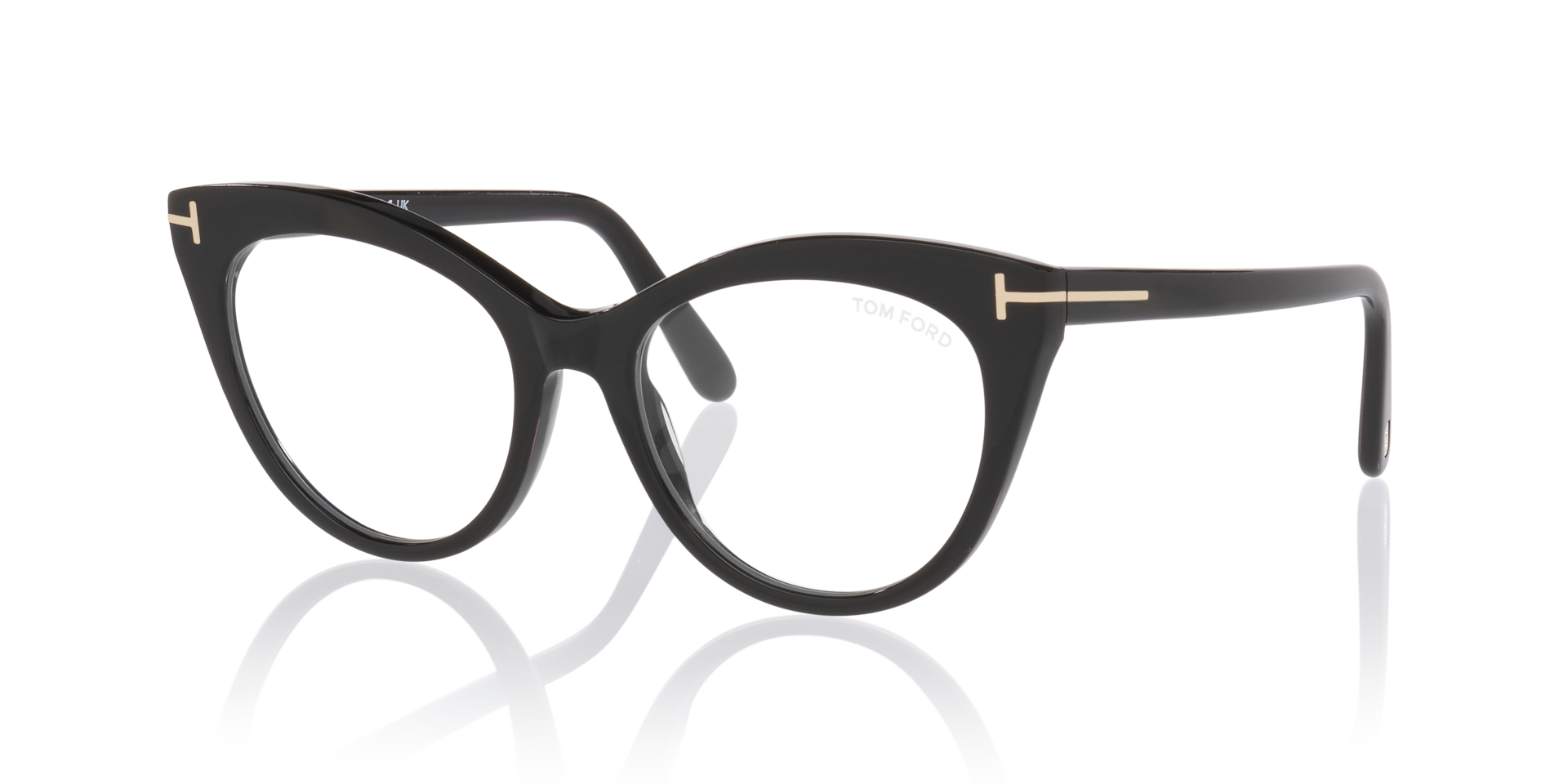 FT6091-B Black Shiny AcetateEyeglass Frames for Glasses Direct, Angle View