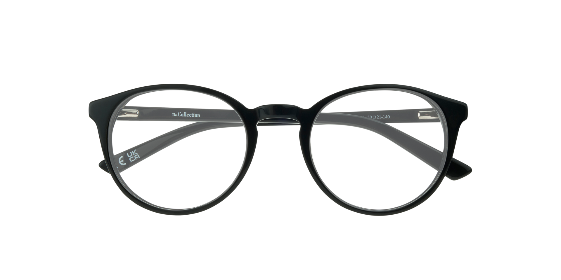 Lennon Shiny Black AcetateEyeglass Frames for Glasses Direct, Closed View