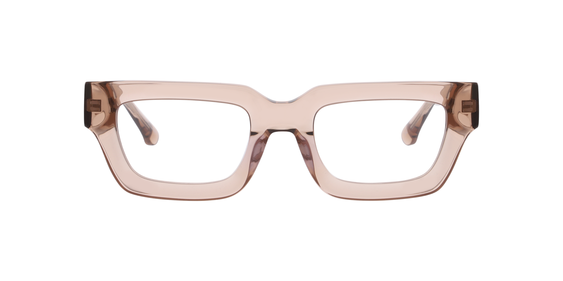 Maeve Transparent Brown AcetateEyeglass Frames for Glasses Direct, Front View