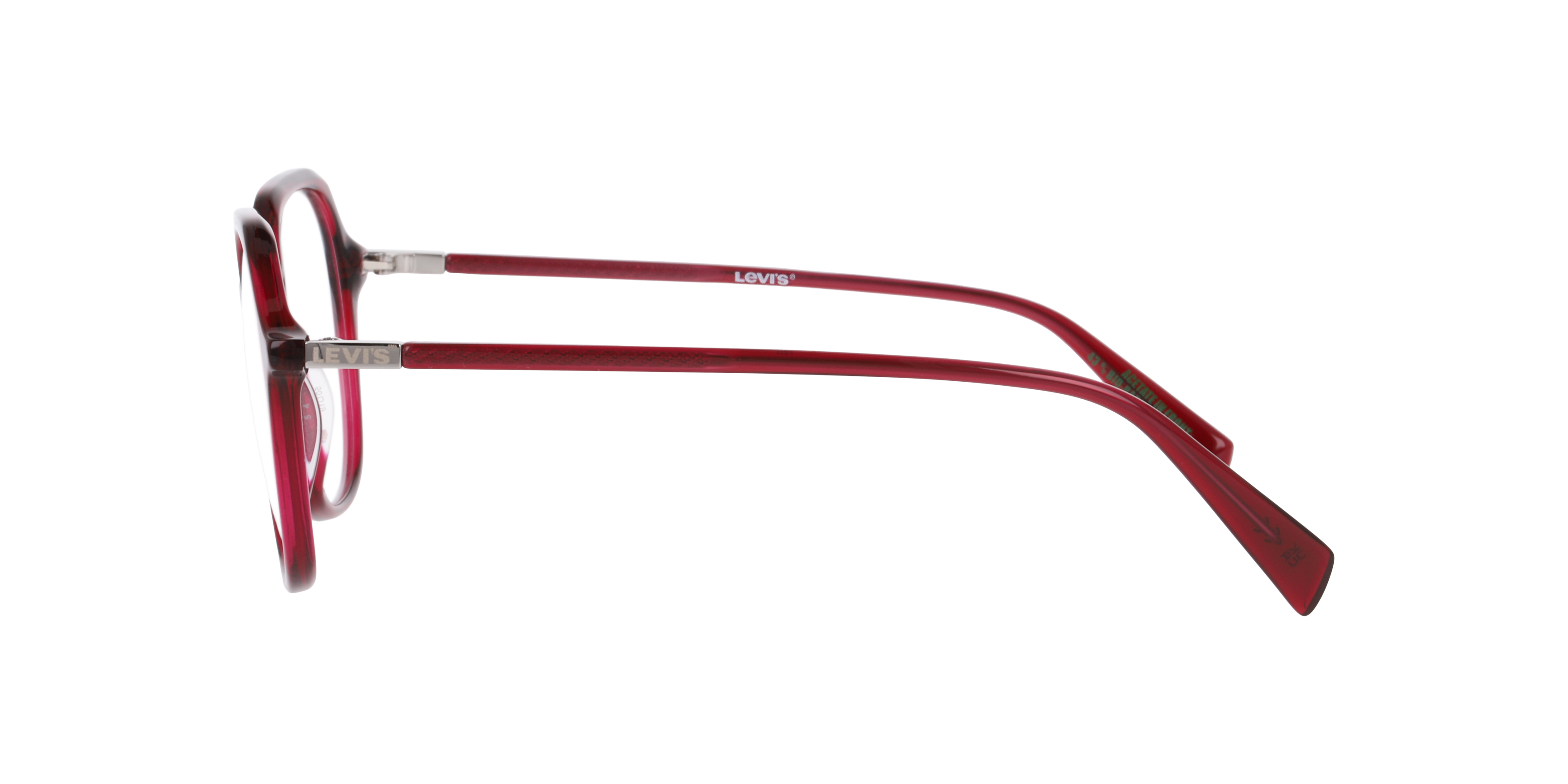 LV 1098 Red AcetateEyeglass Frames for Glasses Direct, Side View