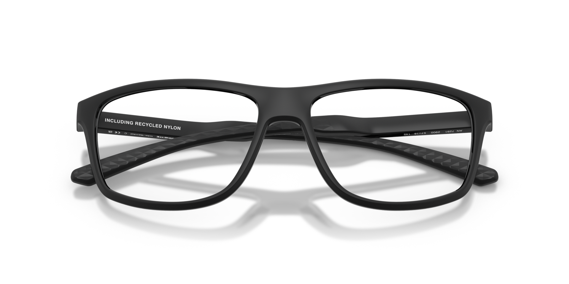 AN7291 Matte Recycled Black PlasticEyeglass Frames for Glasses Direct, Closed View