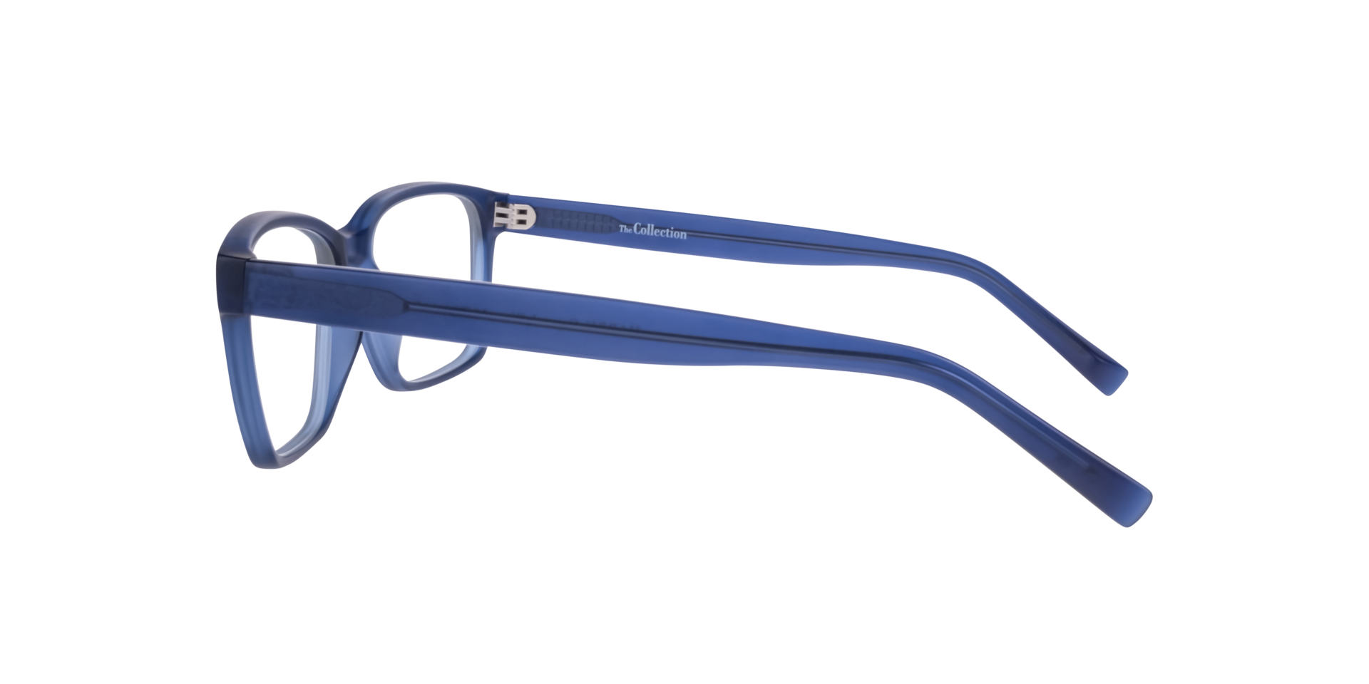 Harry Crystal Blue PlasticEyeglass Frames for Glasses Direct, Side View