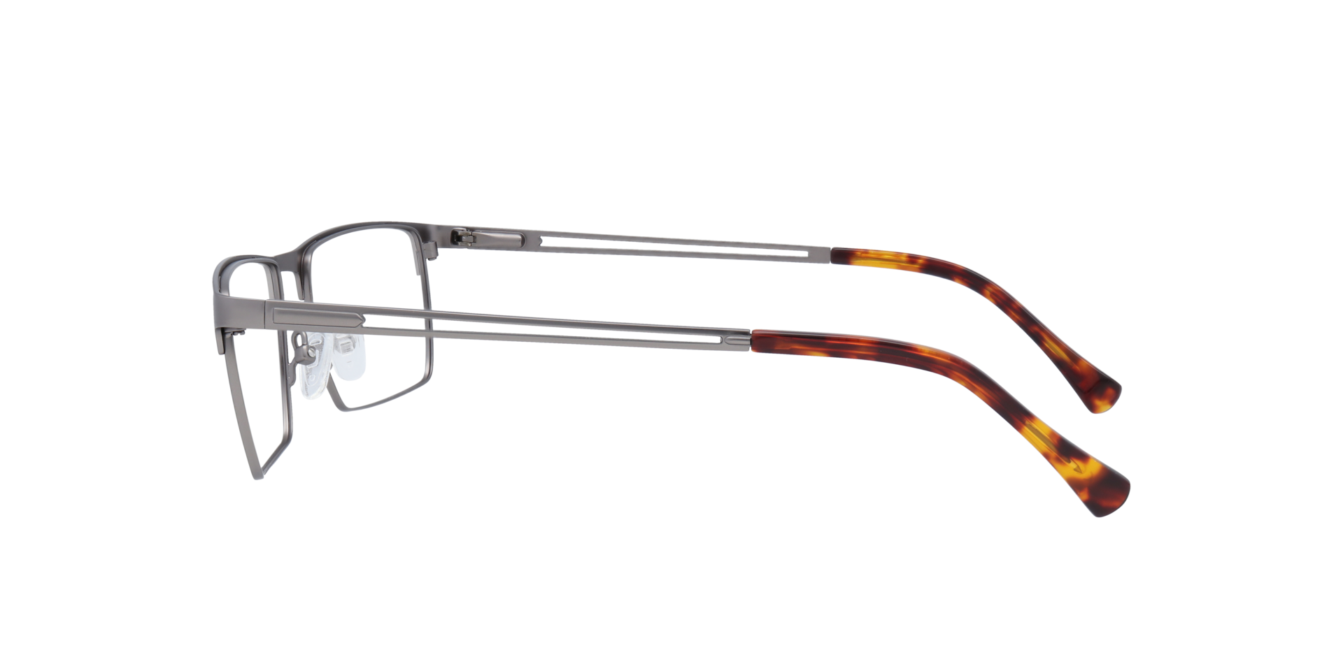 Abraham Matte Gunmetal MetalEyeglass Frames for Glasses Direct, Side View