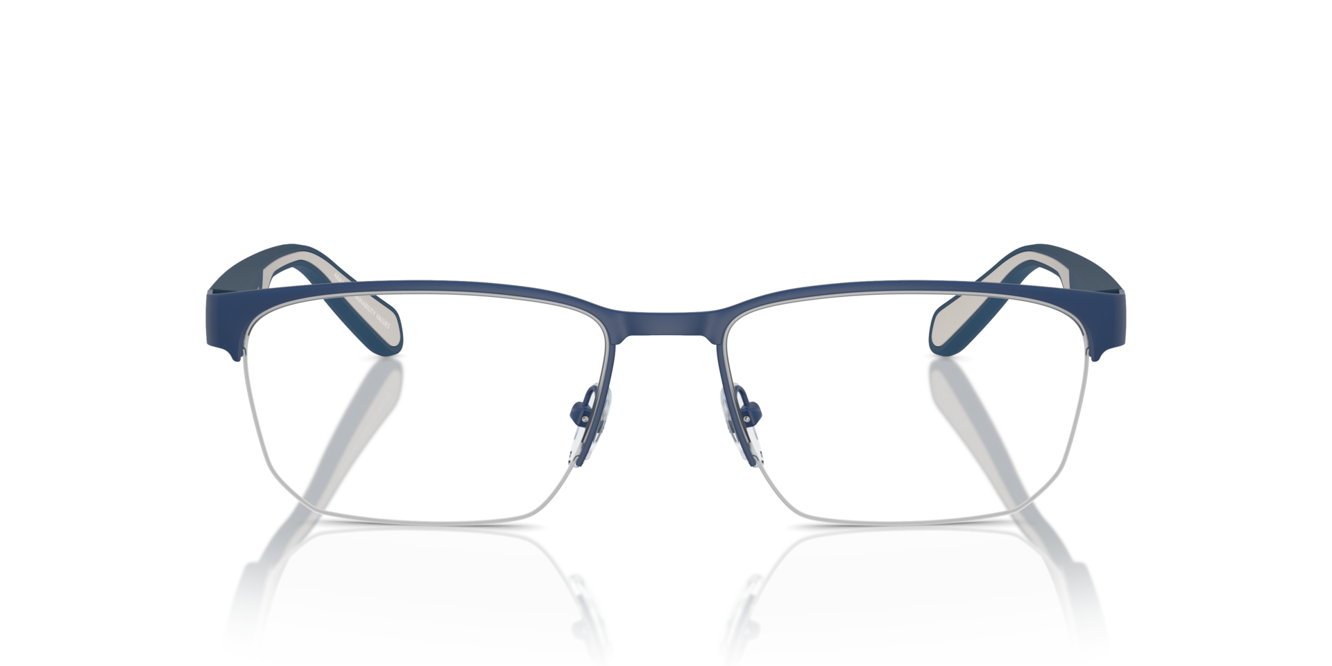 EA1162 Matte Blue MetalEyeglass Frames for Glasses Direct, Front View