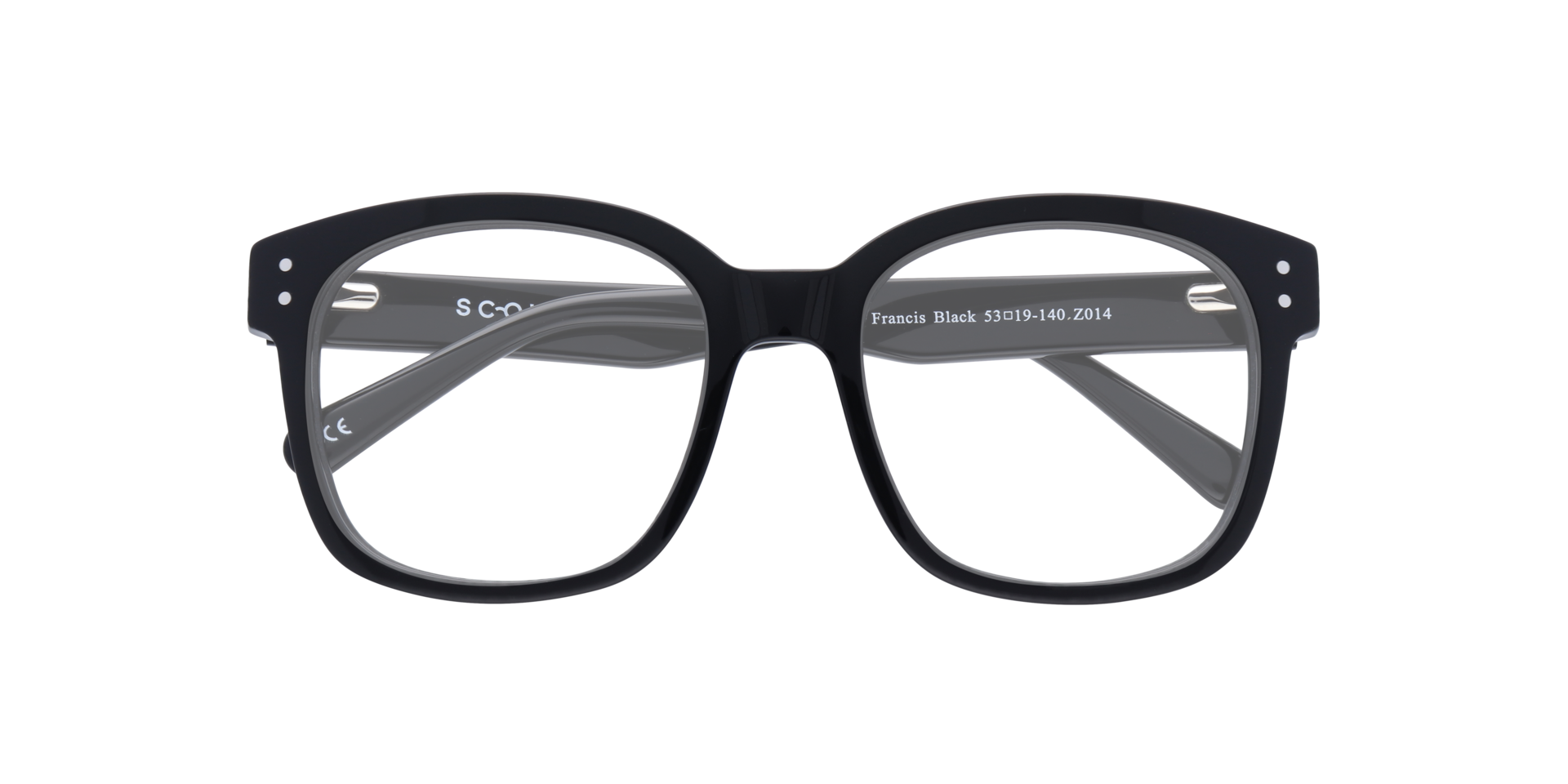 Francis Black AcetateEyeglass Frames for Glasses Direct, Closed View