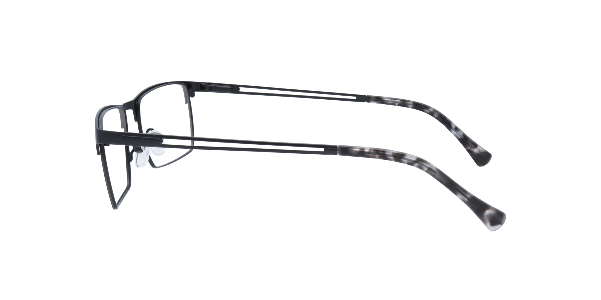 Abraham Matte Black MetalEyeglass Frames for Glasses Direct, Side View