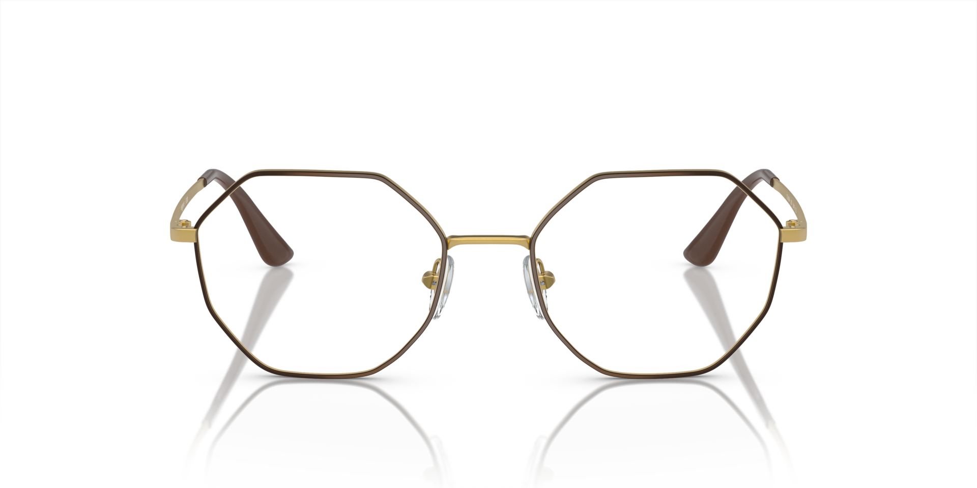 VO4094 Top Brown & Pale Gold MetalEyeglass Frames for Glasses Direct, Front View