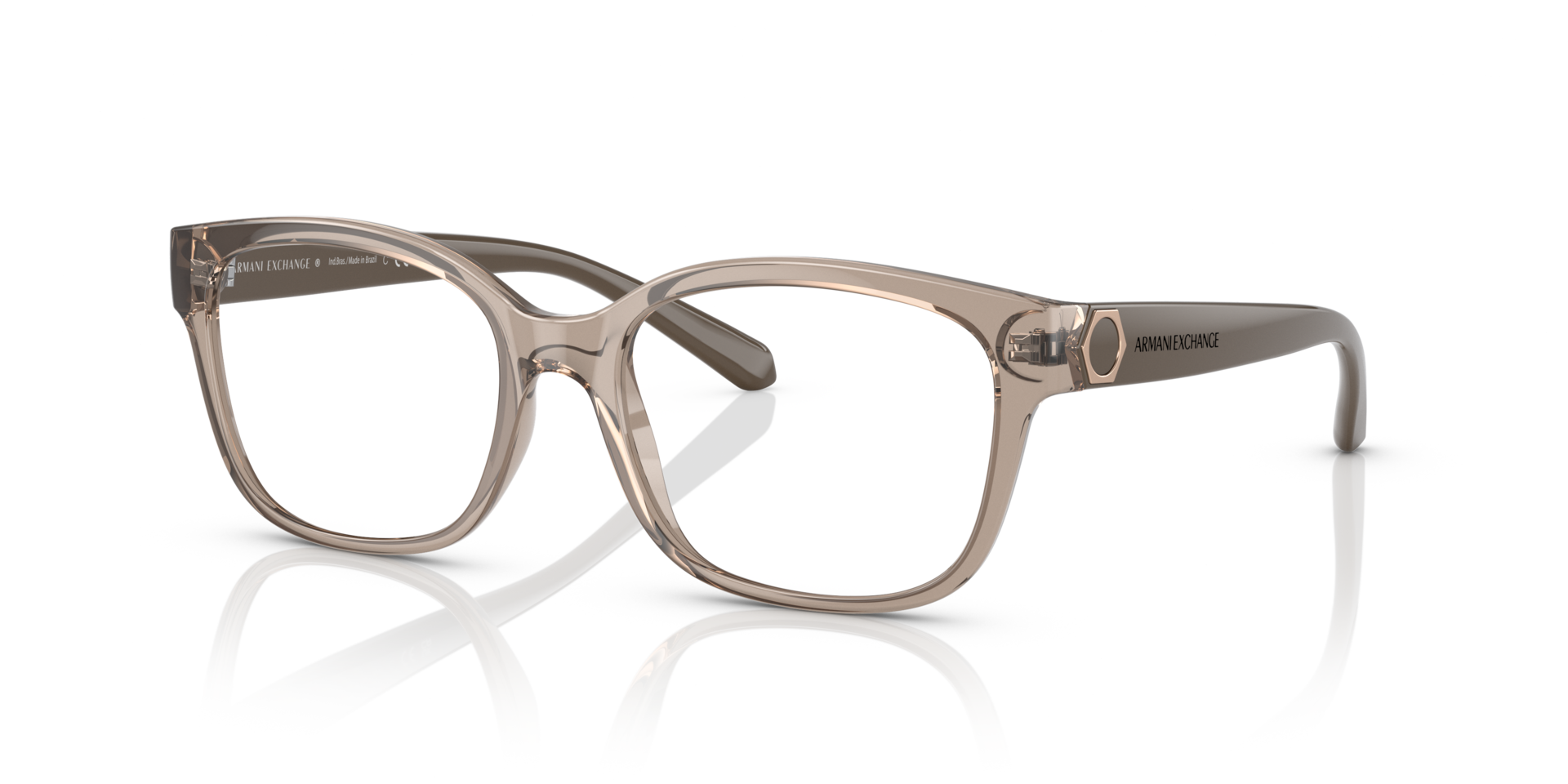 AX3098 Shiny Transparent Tundra PlasticEyeglass Frames for Glasses Direct, Angle View