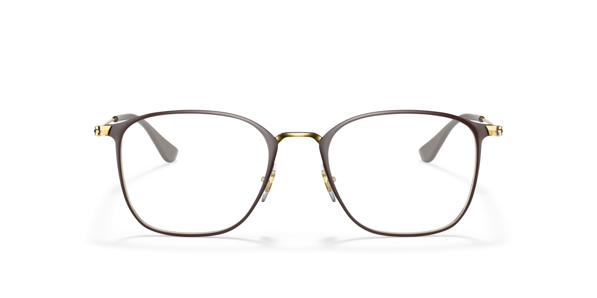 RB6466 Brown On Gold MetalEyeglass Frames for Glasses Direct, Front View