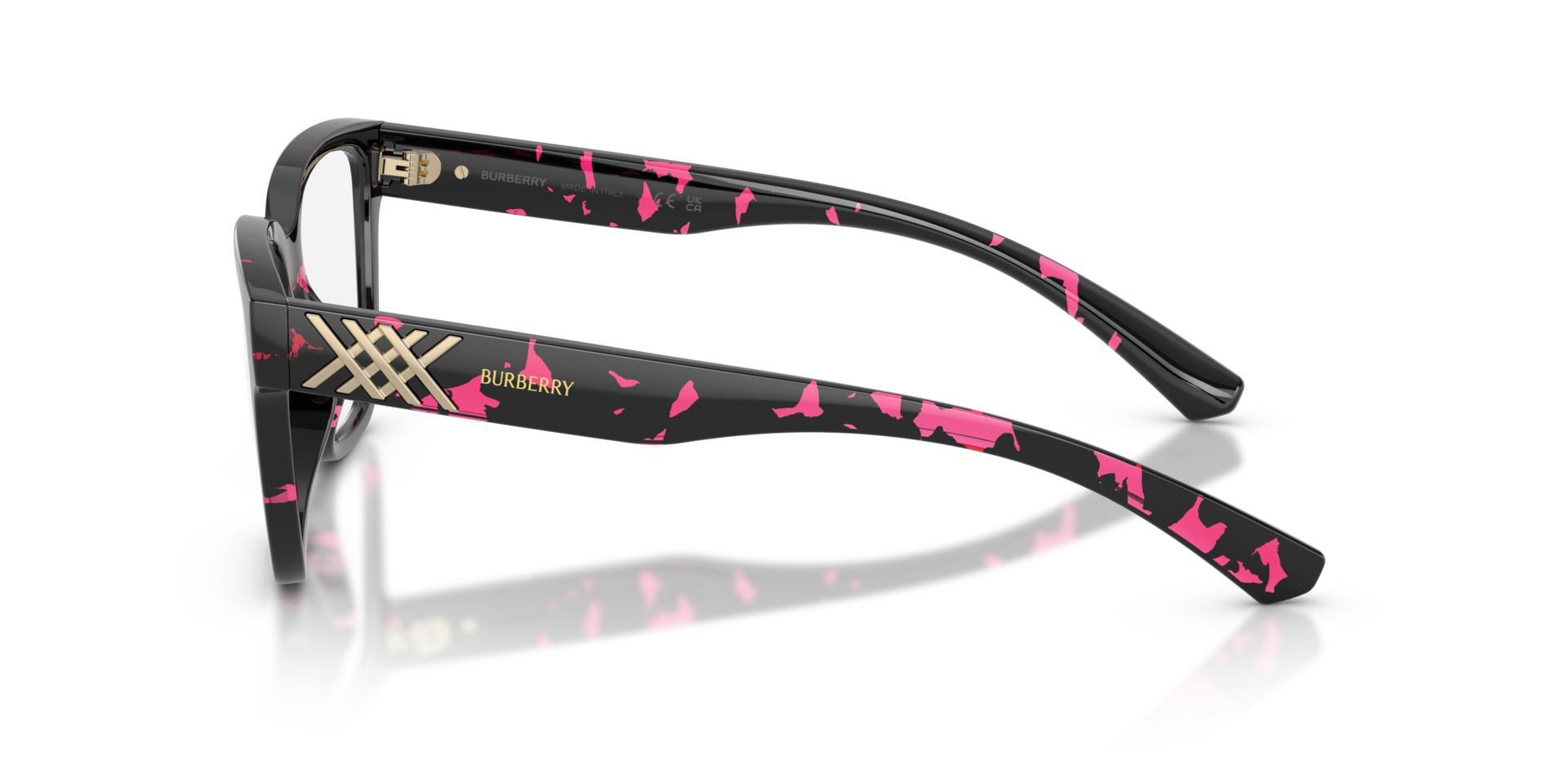 BE2457U Havana Fuxia PlasticEyeglass Frames for Glasses Direct, Side View