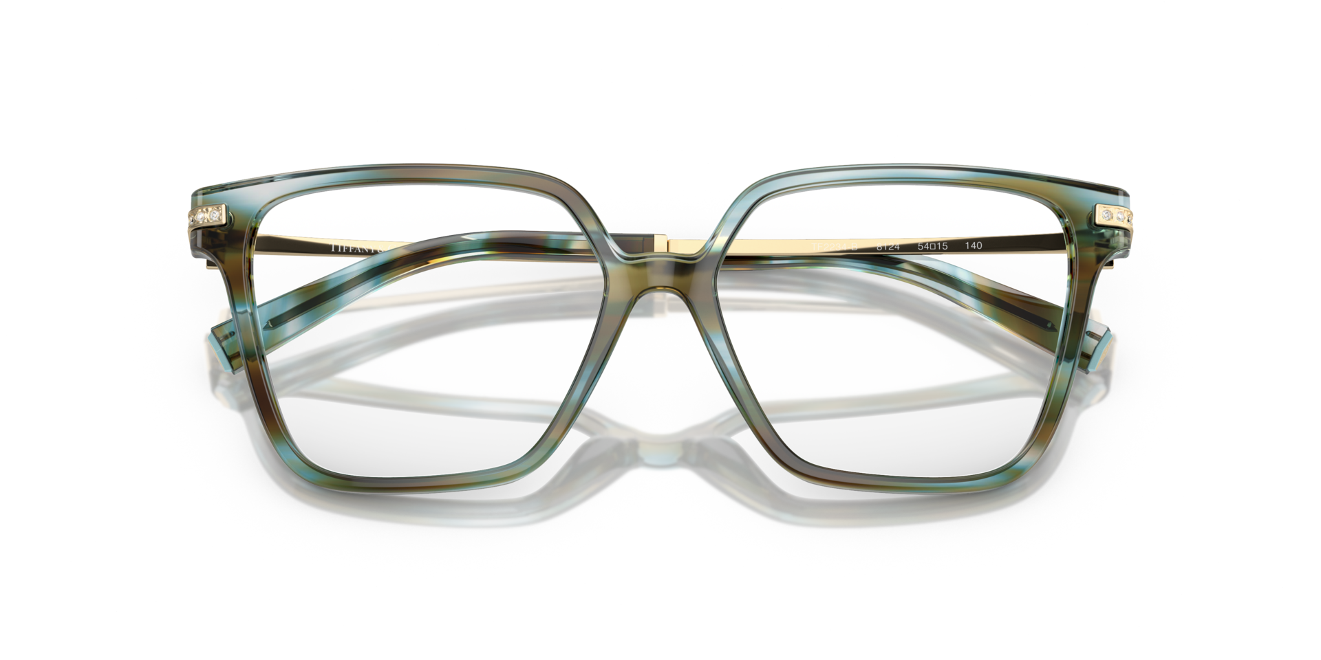 TF2234B Ocean Turquoise AcetateEyeglass Frames for Glasses Direct, Closed View
