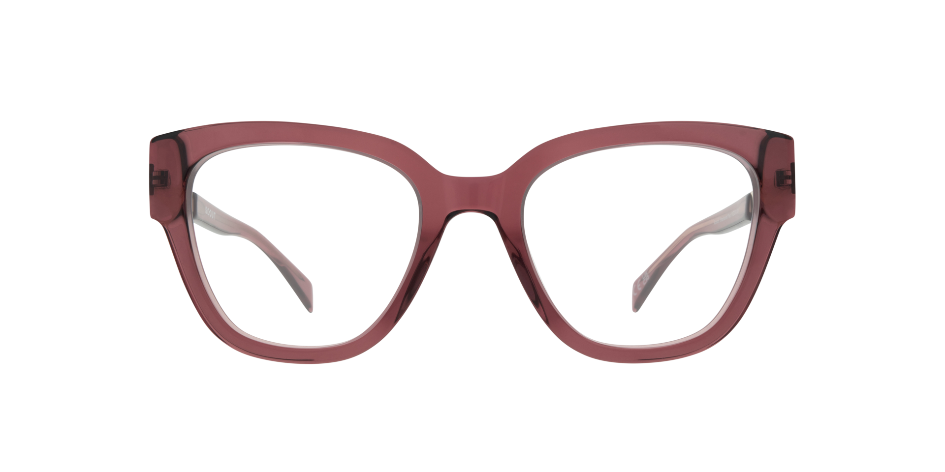 Kenzie Translucent Pink AcetateSunglass Frames for Glasses Direct, Front View