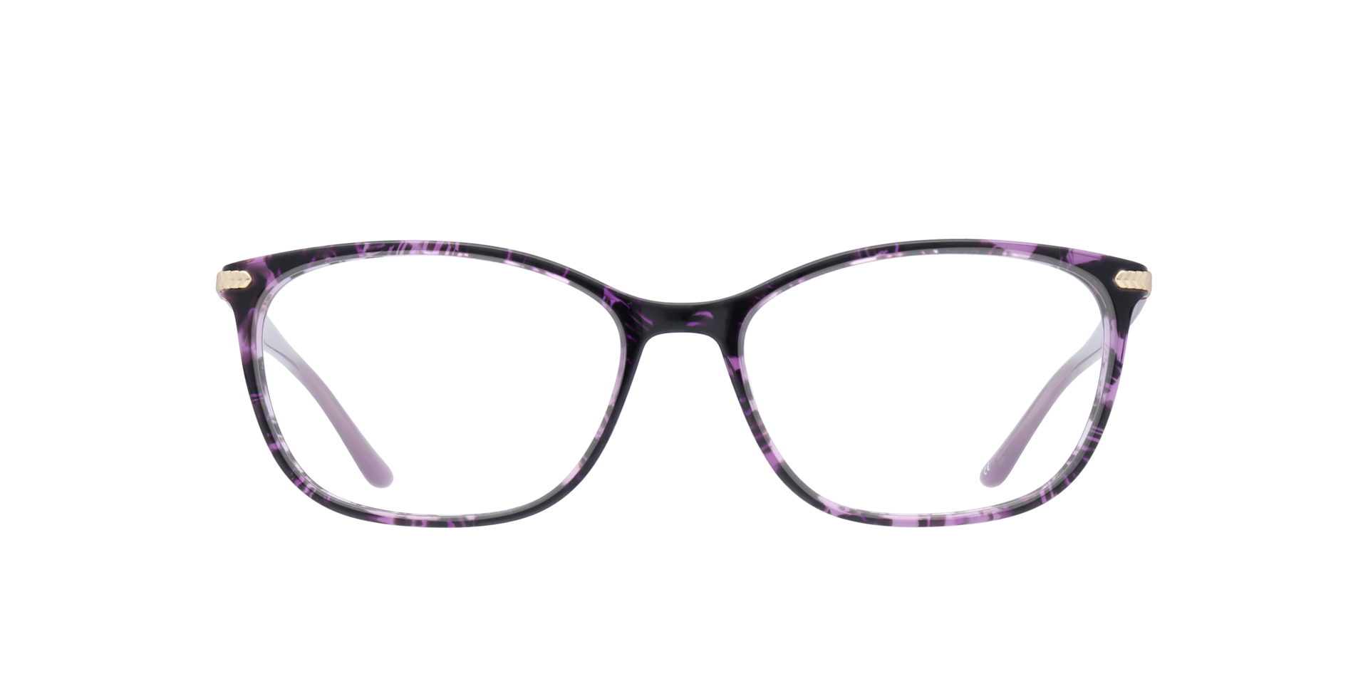 Anika Purple  &  Gold AcetateEyeglass Frames for Glasses Direct, Front View