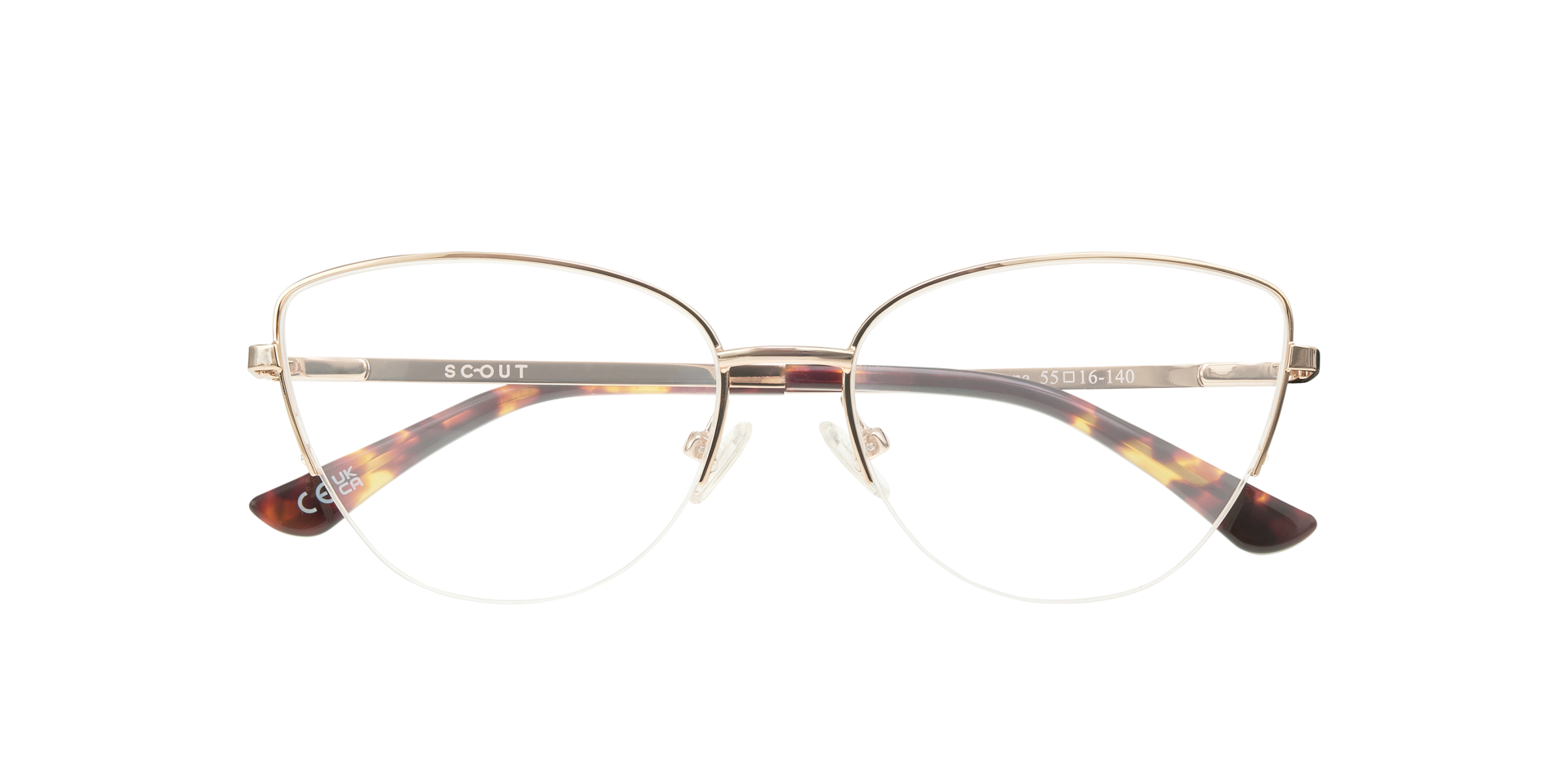 Lucia Gold & Havana MetalEyeglass Frames for Glasses Direct, Closed View