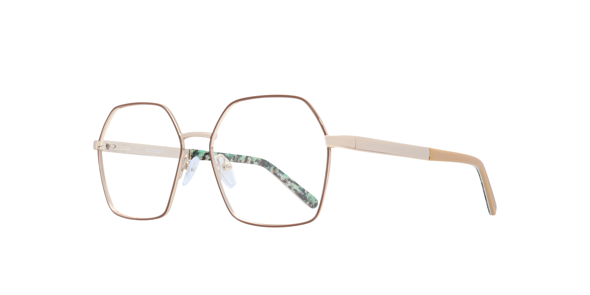 Minerva Brown MetalEyeglass Frames for Glasses Direct, Angle View