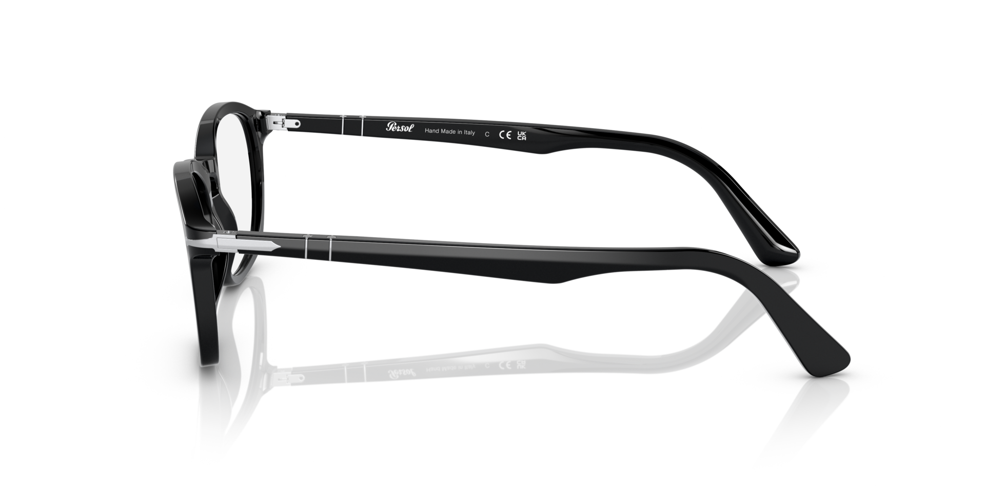 PO3303V Black AcetateEyeglass Frames for Glasses Direct, Side View
