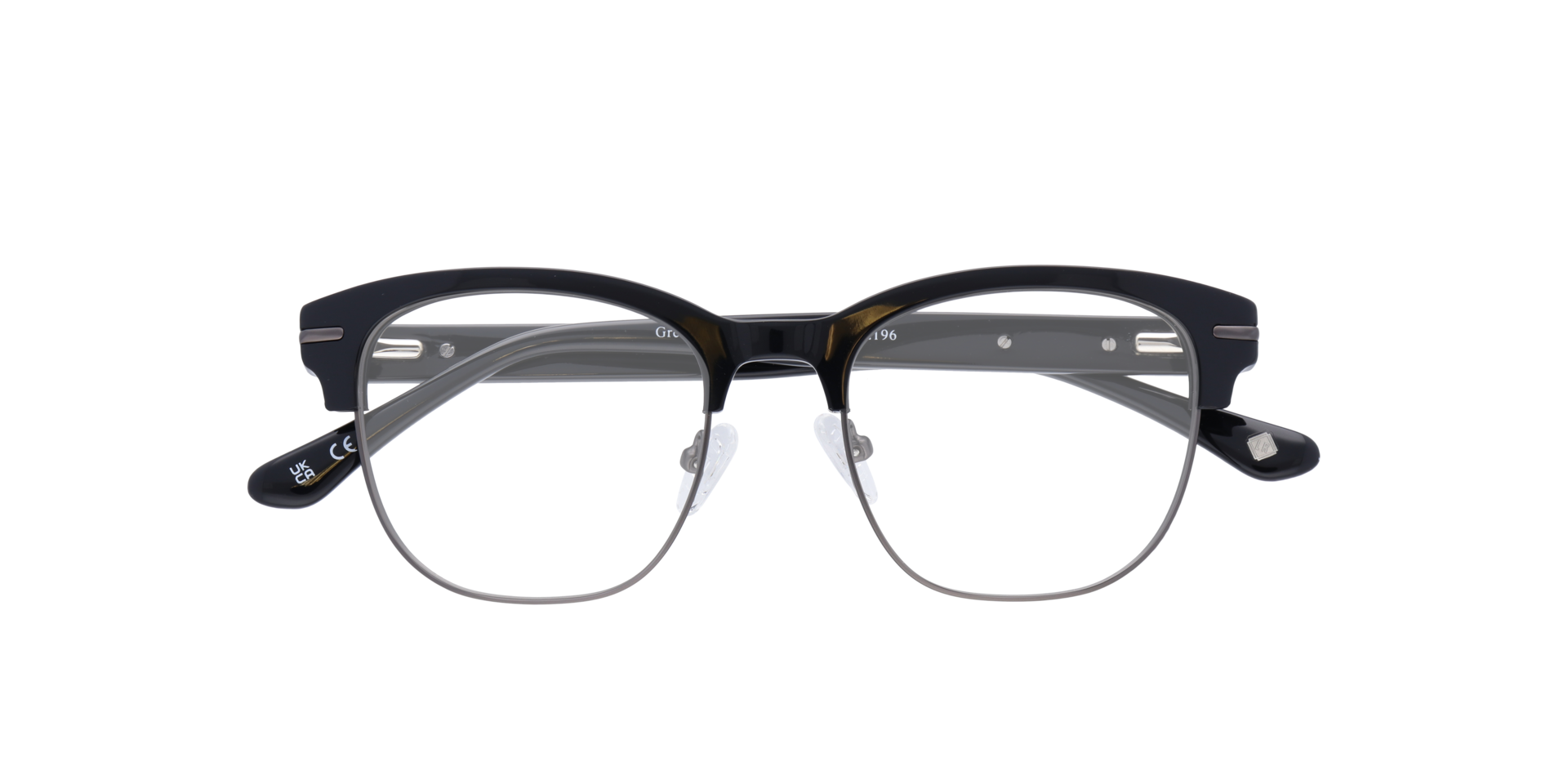 Greenford Black MetalEyeglass Frames for Glasses Direct, Closed View