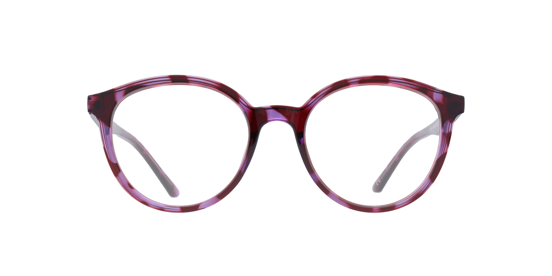 Bevis Shiny Red & Purple PlasticEyeglass Frames for Glasses Direct, Front View