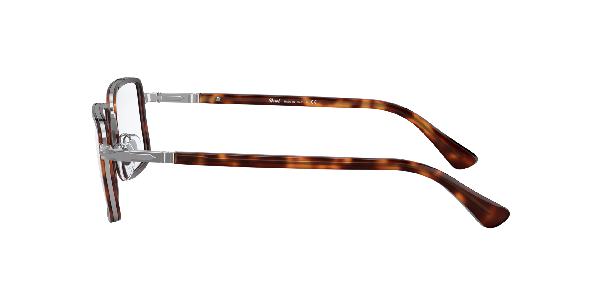 PO2473V Brown Tortoise MetalEyeglass Frames for Glasses Direct, Side View