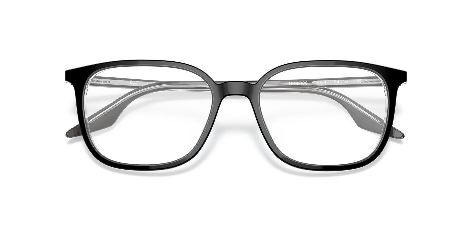 RB5406 Black On Transparent AcetateEyeglass Frames for Glasses Direct, Closed View