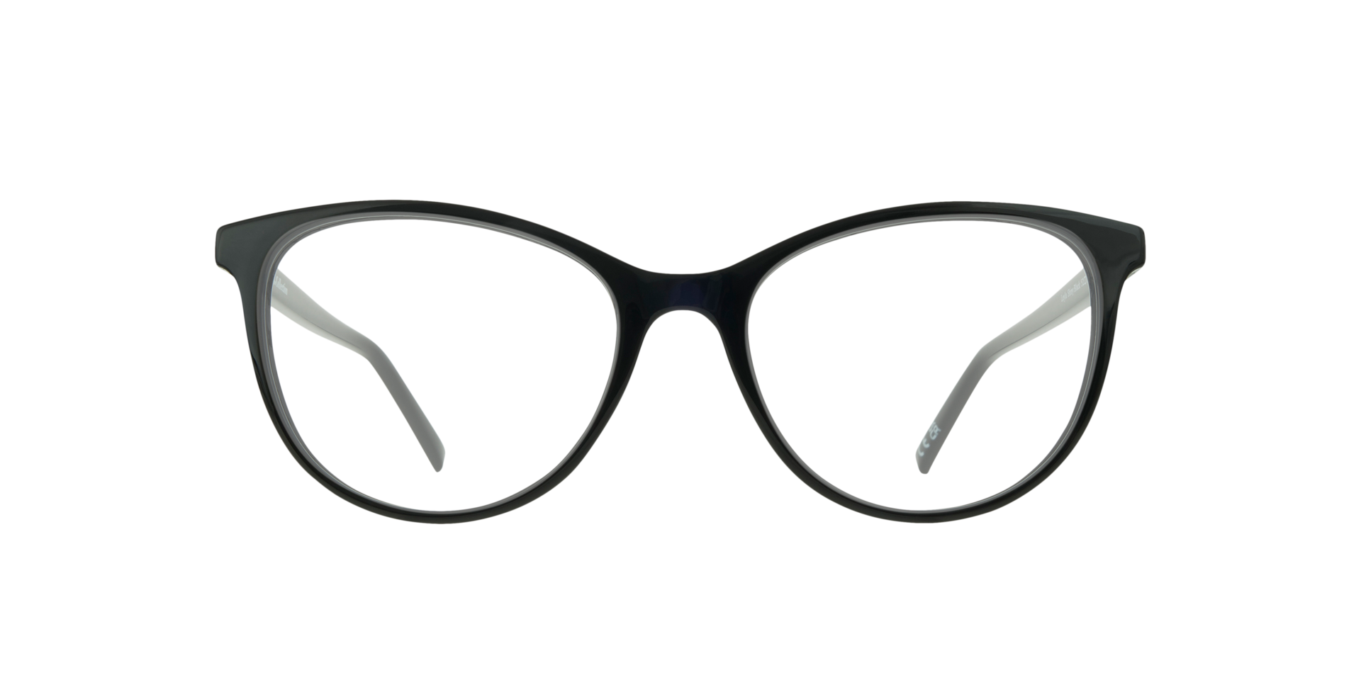 Leyla Shiny Black PlasticEyeglass Frames for Glasses Direct, Front View
