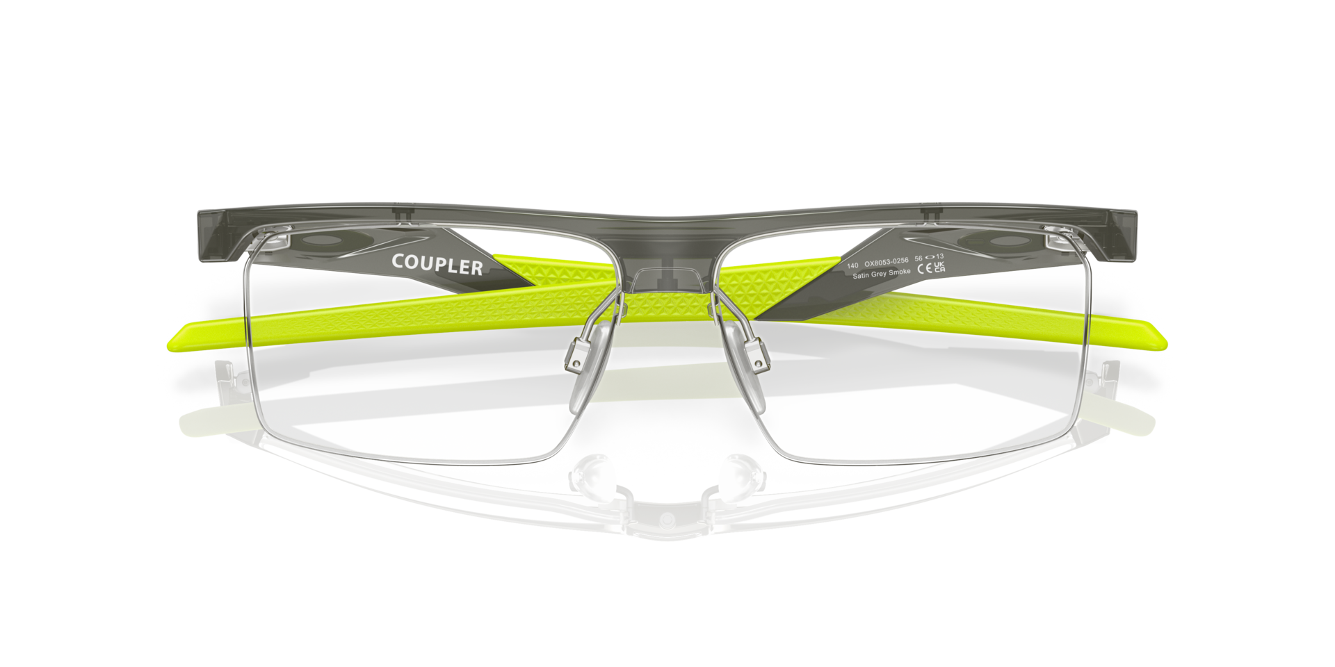Coupler Polished Grey Smoke PlasticEyeglass Frames for Glasses Direct, Closed View