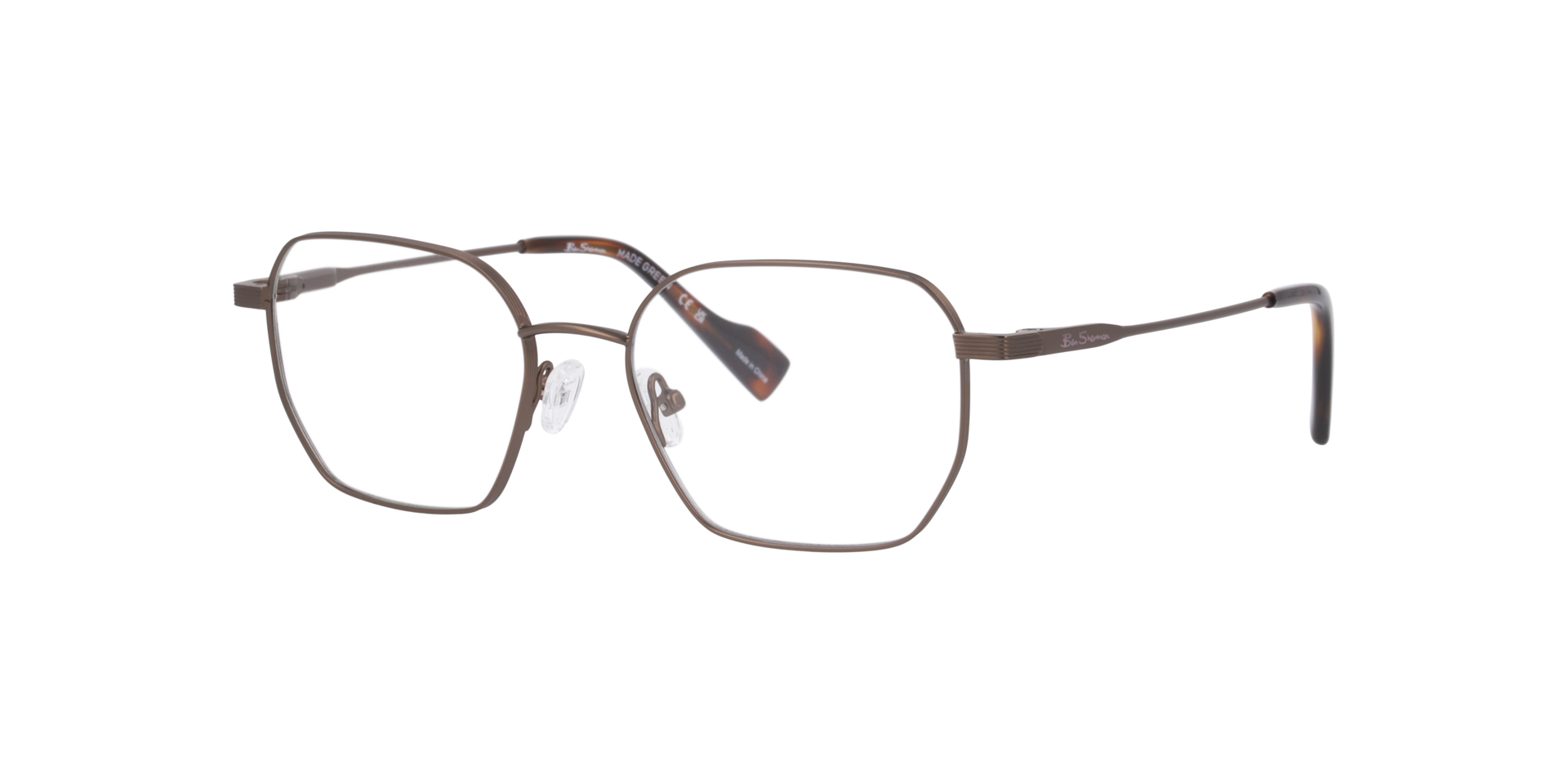 Bsmain Brown MetalEyeglass Frames for Glasses Direct, Angle View