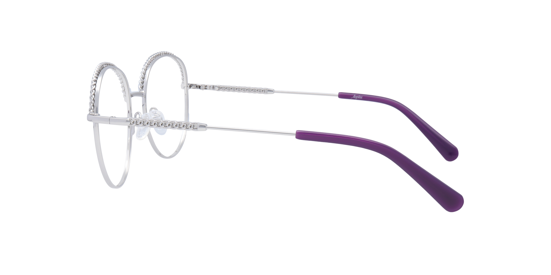 Floss Silver MetalEyeglass Frames for Glasses Direct, Side View