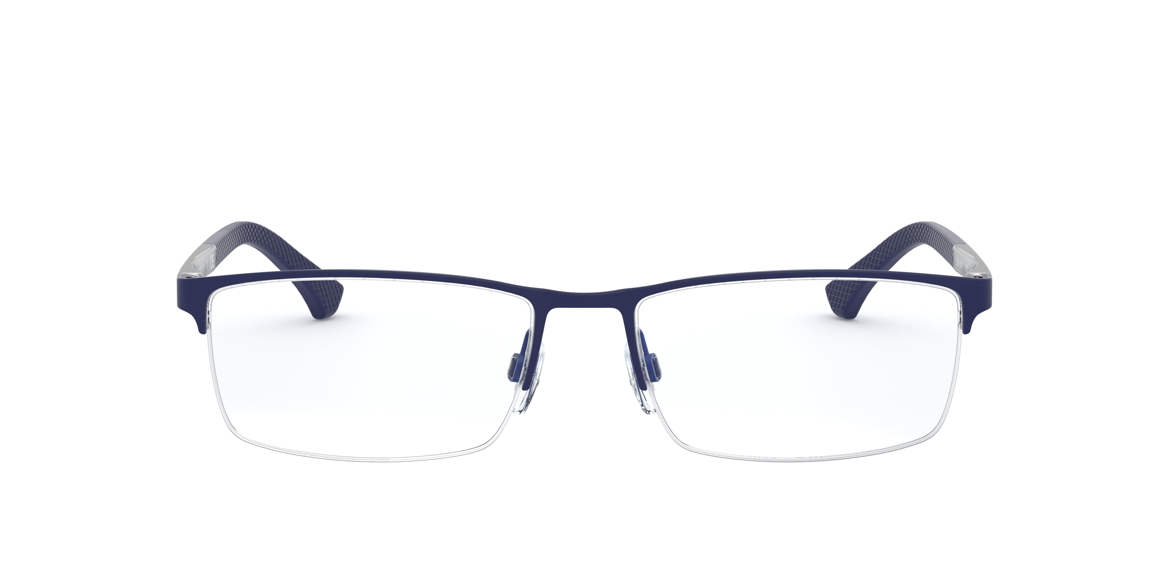 EA1041 Rubber Blue MetalEyeglass Frames for Glasses Direct, Front View
