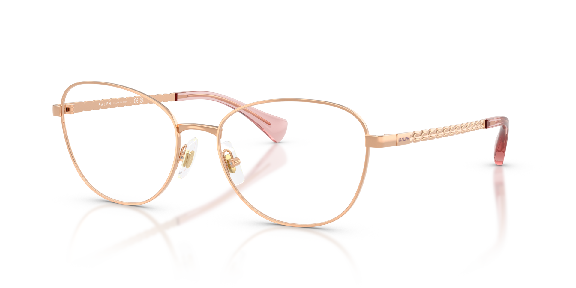RA6063 Rose Gold MetalEyeglass Frames for Glasses Direct, Angle View