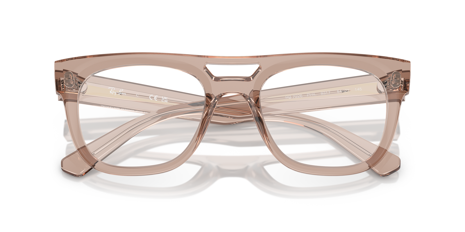 RB7226 Transparent Light Brown PlasticSunglass Frames for Glasses Direct, Closed View