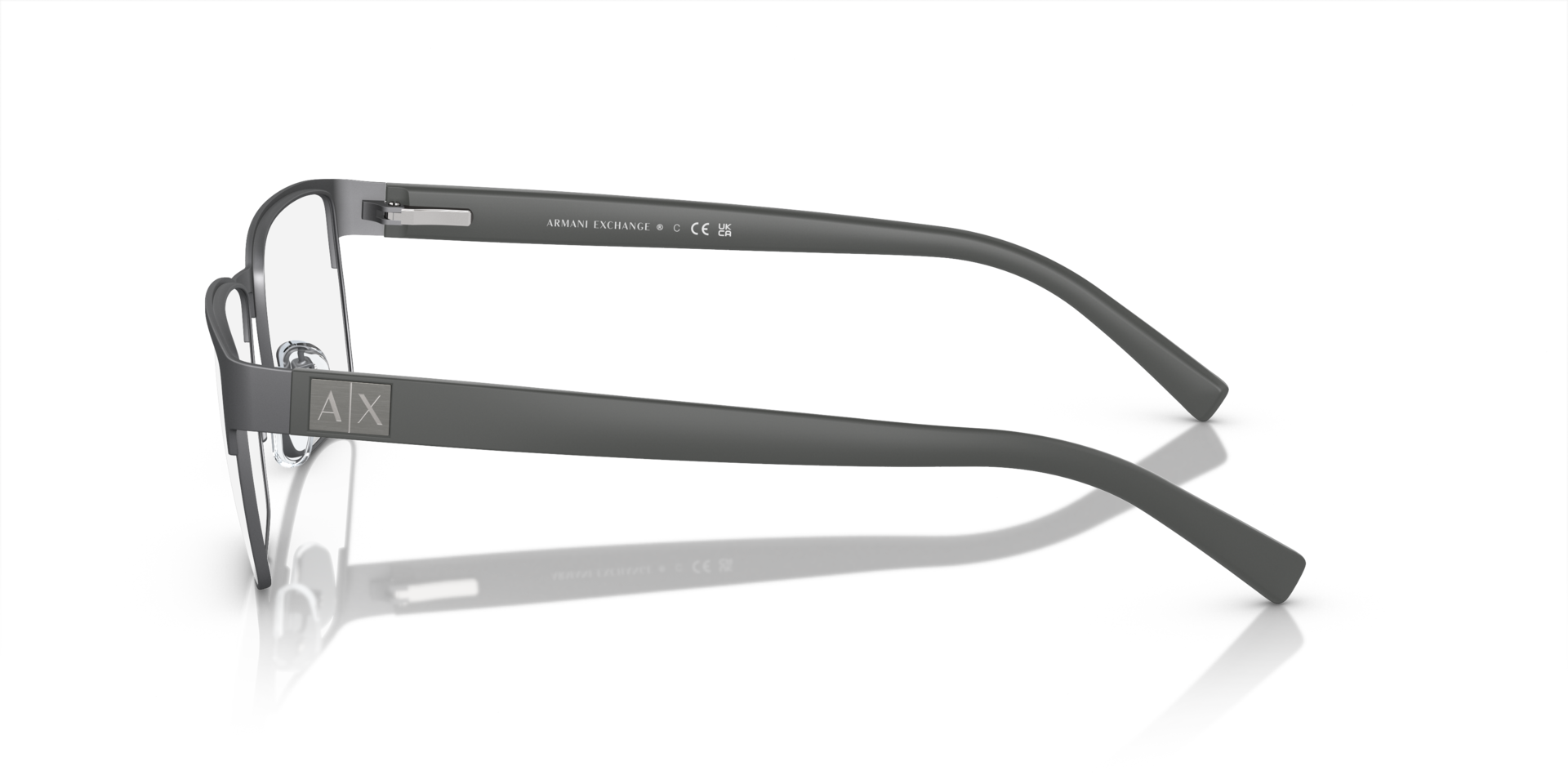 AX1019 Matte Gunmetal MetalEyeglass Frames for Glasses Direct, Side View