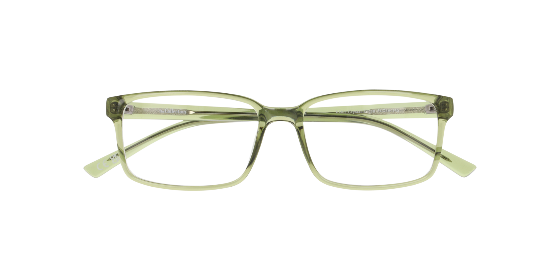 Kabir Transparent Green PlasticEyeglass Frames for Glasses Direct, Closed View