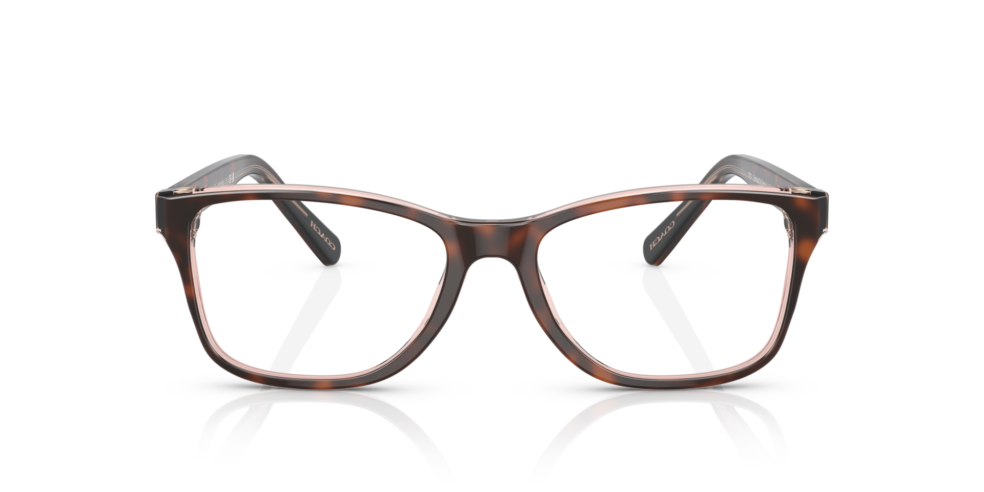 HC6129 Tortoise On Transparent Pink AcetateEyeglass Frames for Glasses Direct, Front View