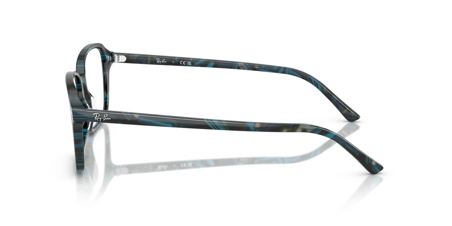 Raimond Optics Transparent Fantasy Blue & Grey AcetateEyeglass Frames for Glasses Direct, Side View