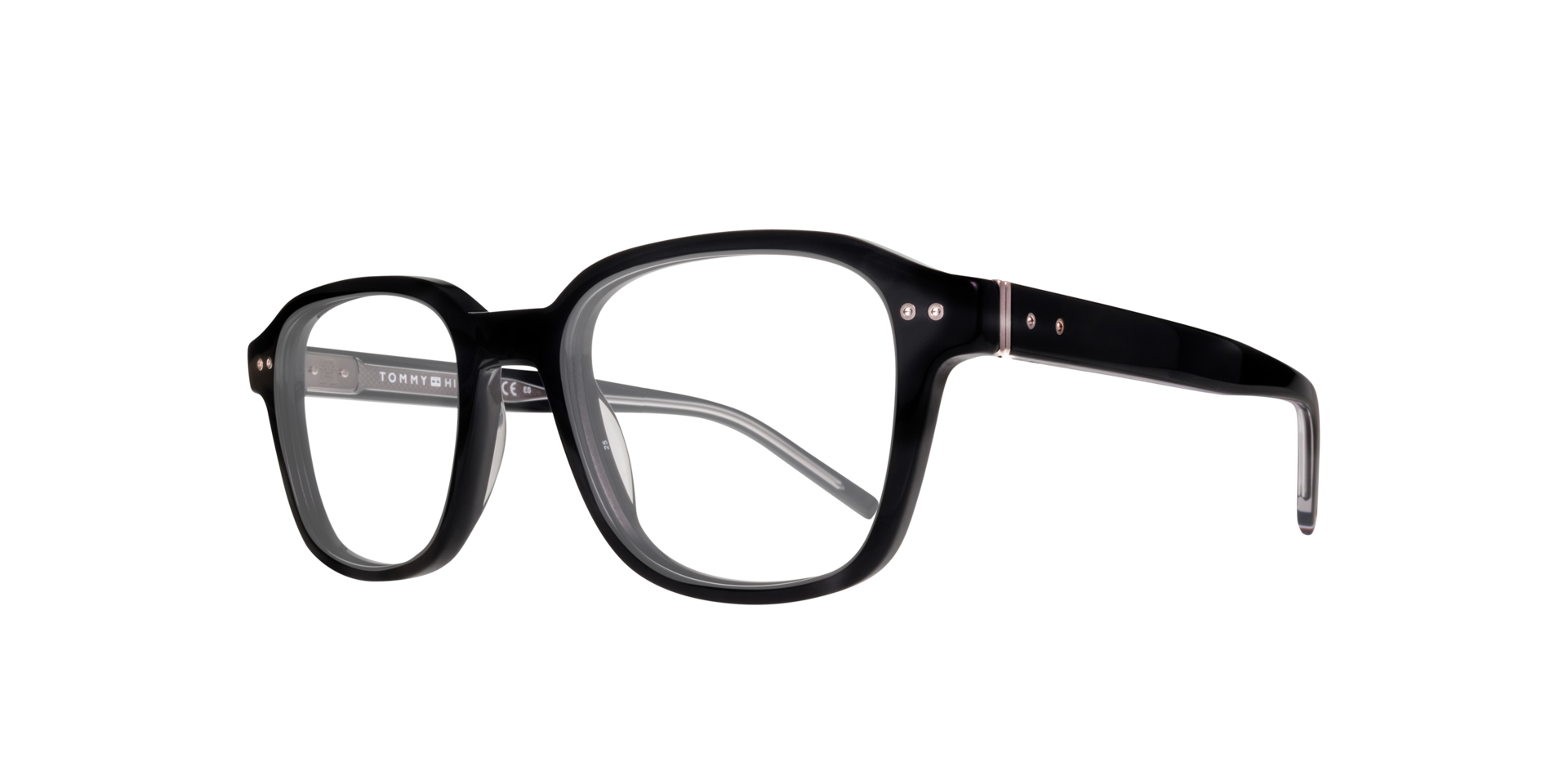 TH 1983 Black AcetateEyeglass Frames for Glasses Direct, Angle View