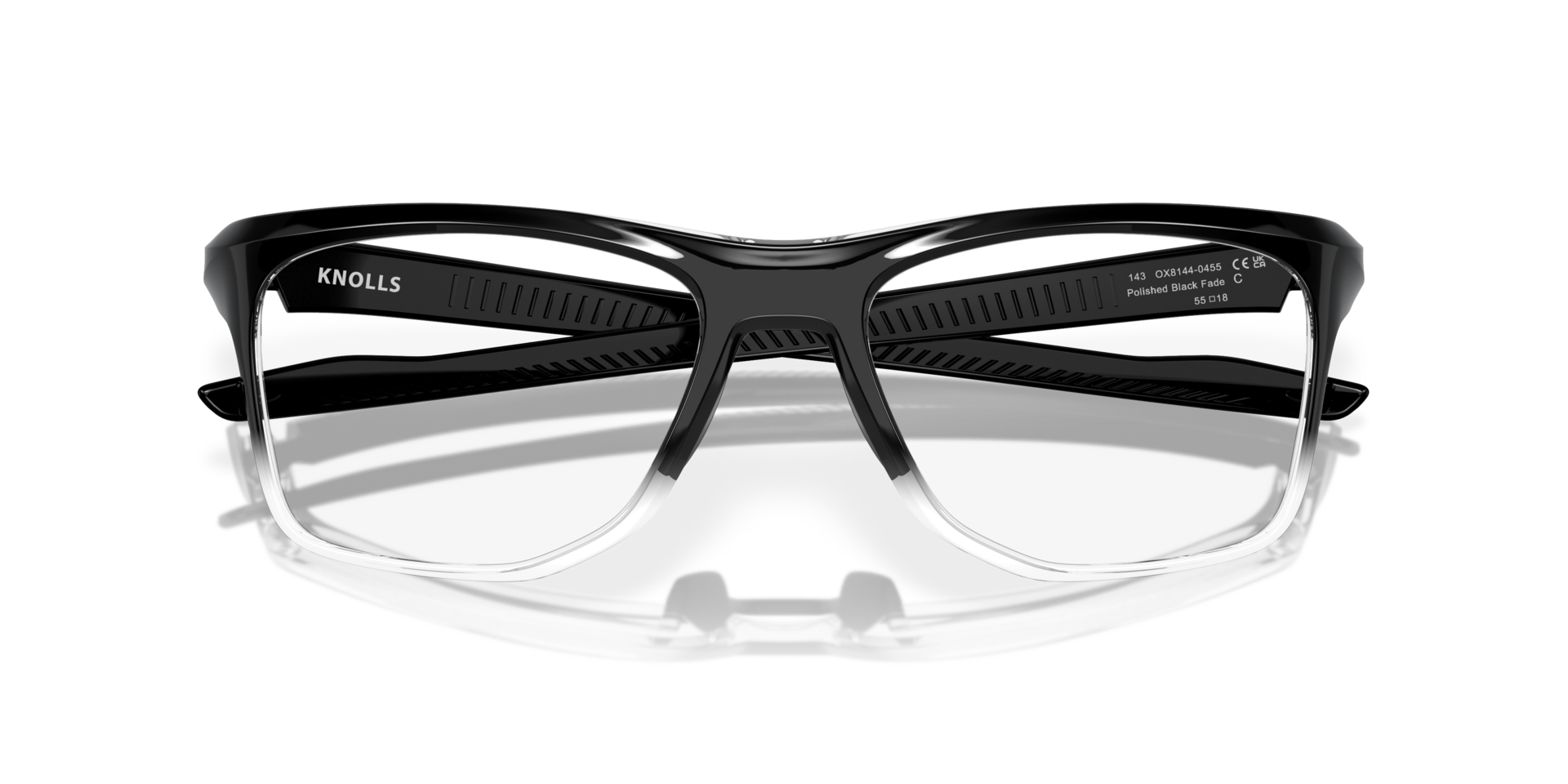 Knolls Polished Black Fade PlasticEyeglass Frames for Glasses Direct, Closed View